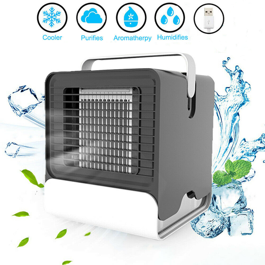 USB Mini Air Cooler & Purifier | Negative Ion Cool Fan with Humidifier